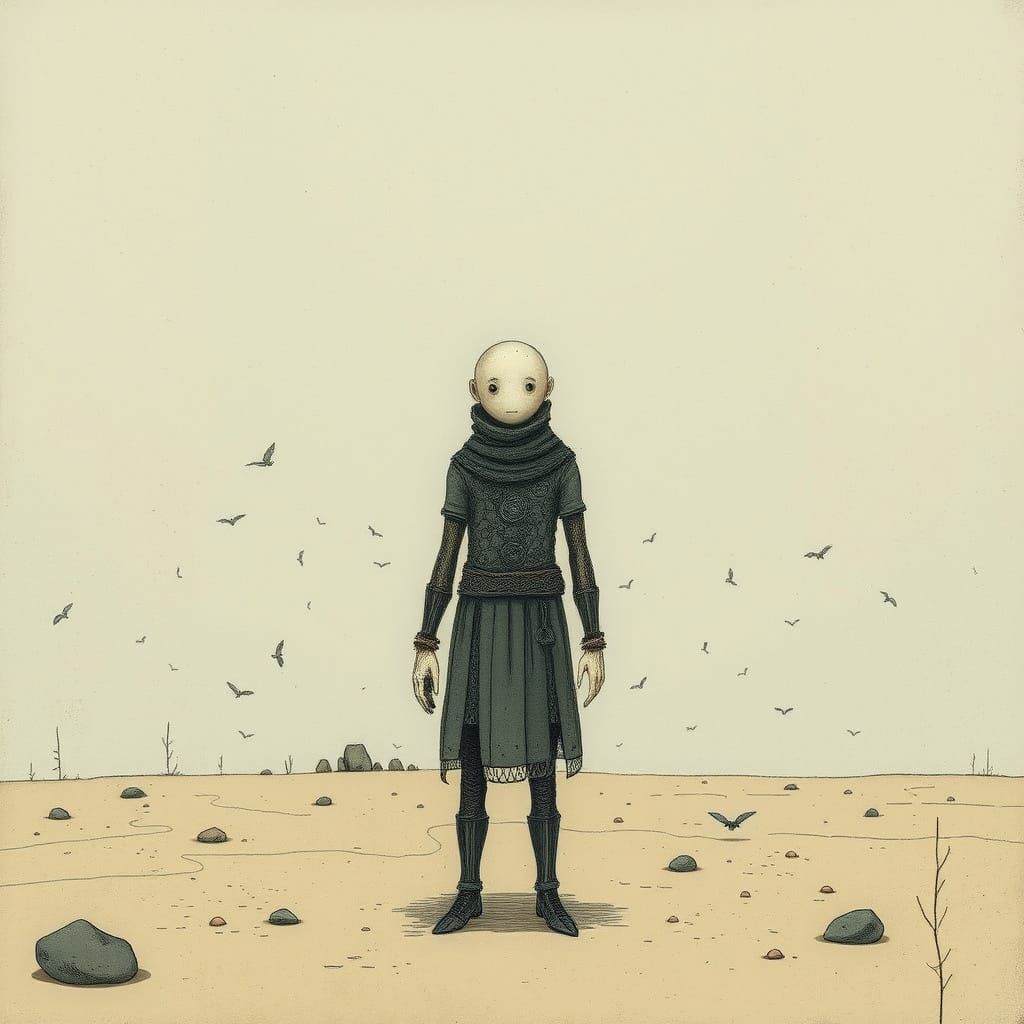 Earthy Figure in Whimsical Expressive Style