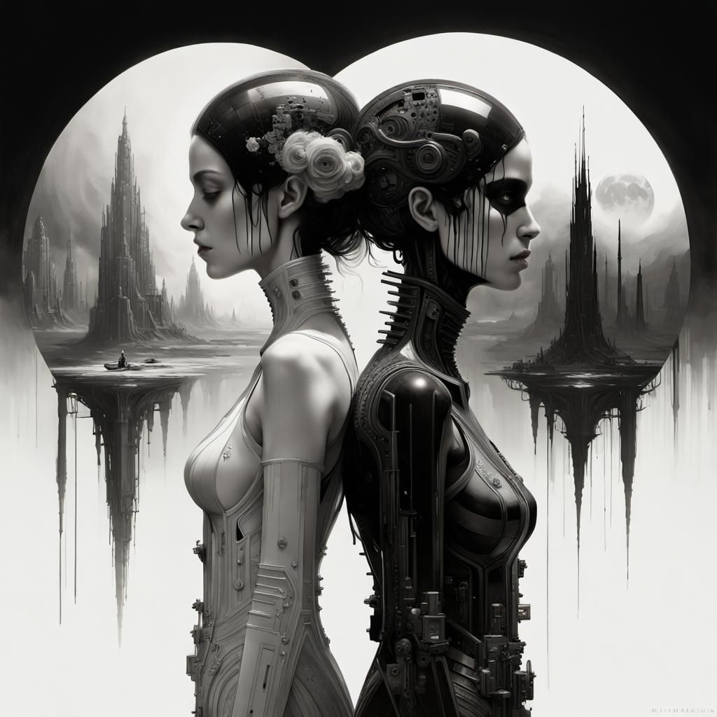 Duality: A Hyperdetailed Black & White Photoillustration