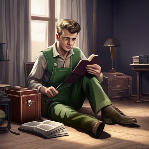 James Dean as 1950s USSR Mechanic: Digital Art