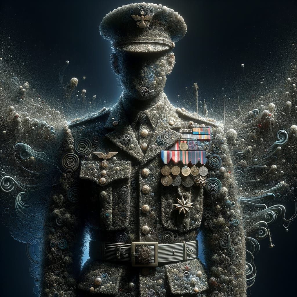 Surreal Military Uniform of Waves and Fractals