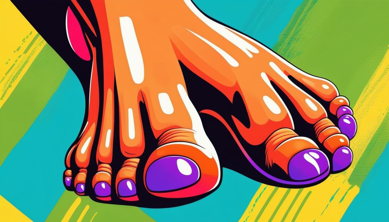 Pop Art Monster with Foot and Mouth