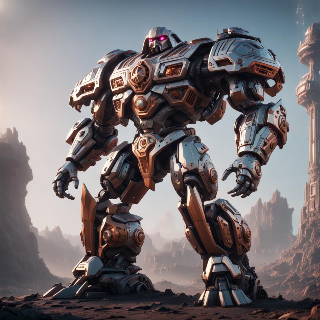 Futuristic He-Man with Intricate Mech Details