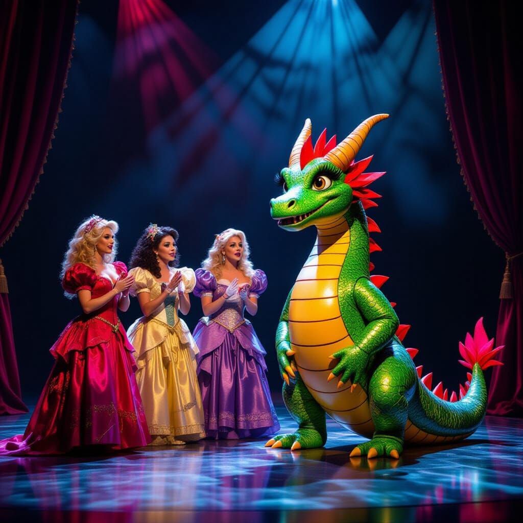Spice Girls and Puff the Magic Dragon in Theatrical Drama