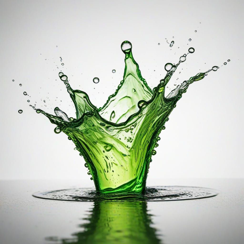 Neon Green Splash: High-Speed Close-Up of Mountain Dew Dropl...
