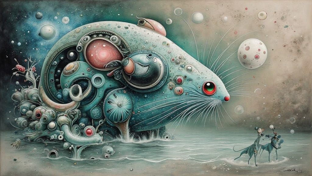 Steampunk Anime Mouse as Isekai Hero with Shiny Aura