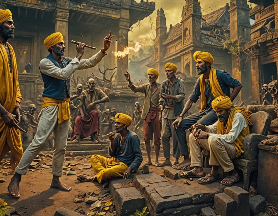 Sri Lankan Piper's Zombie Song: Fantasy Art