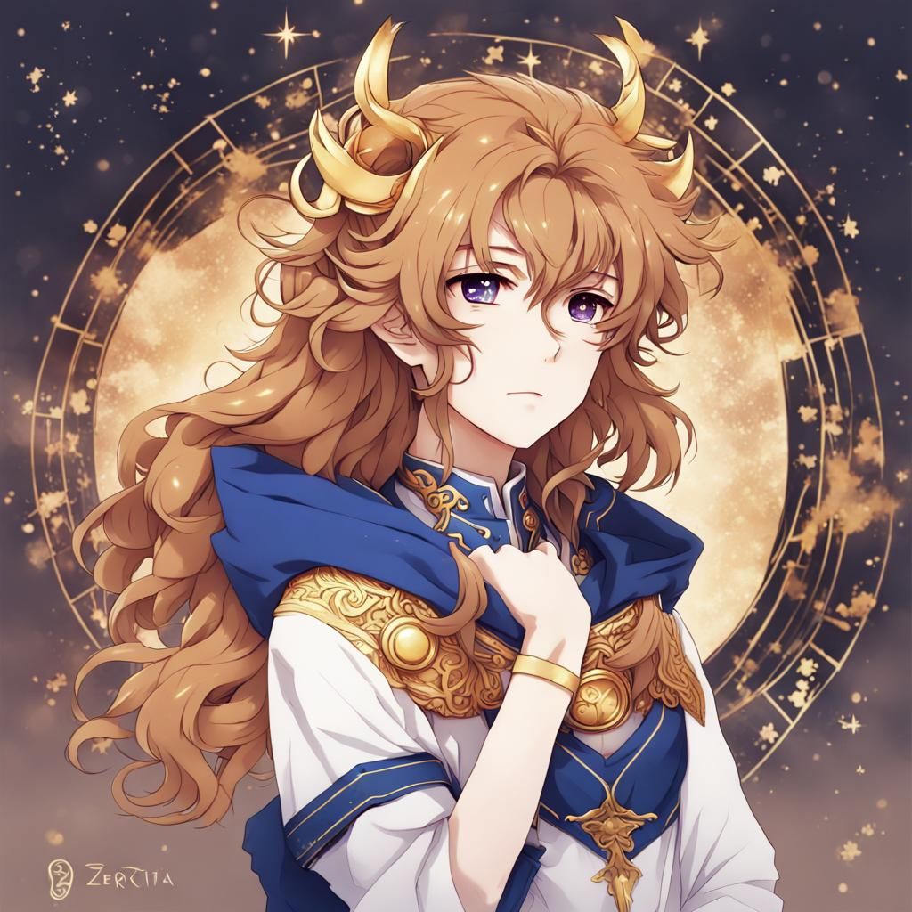 Leo Zodiac Sign Person in Anime Style