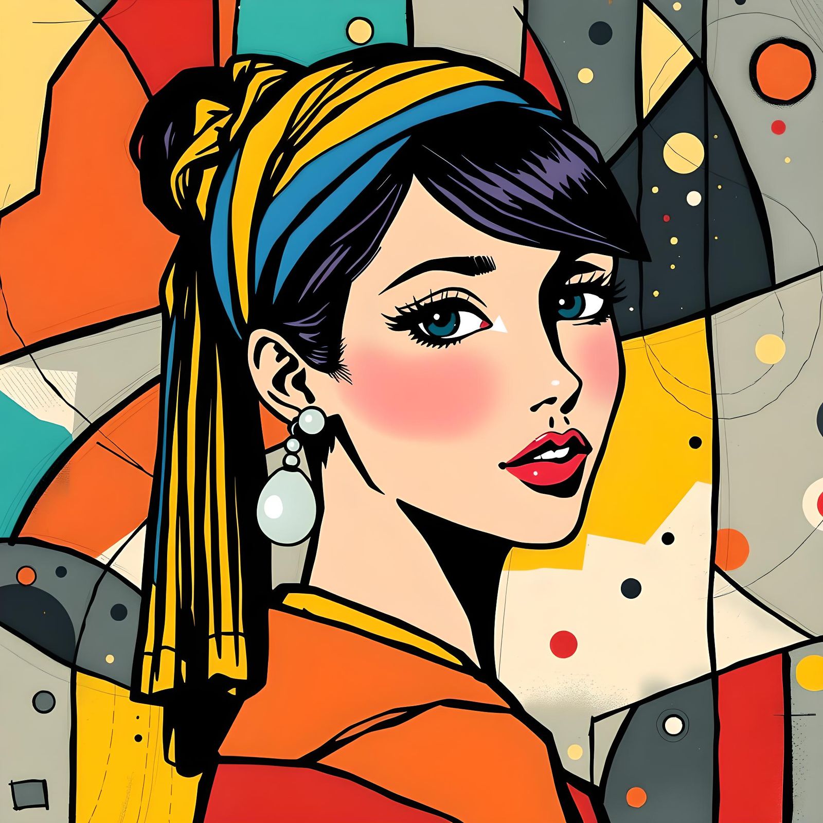 Pop Art Girl with a Pearl Earring