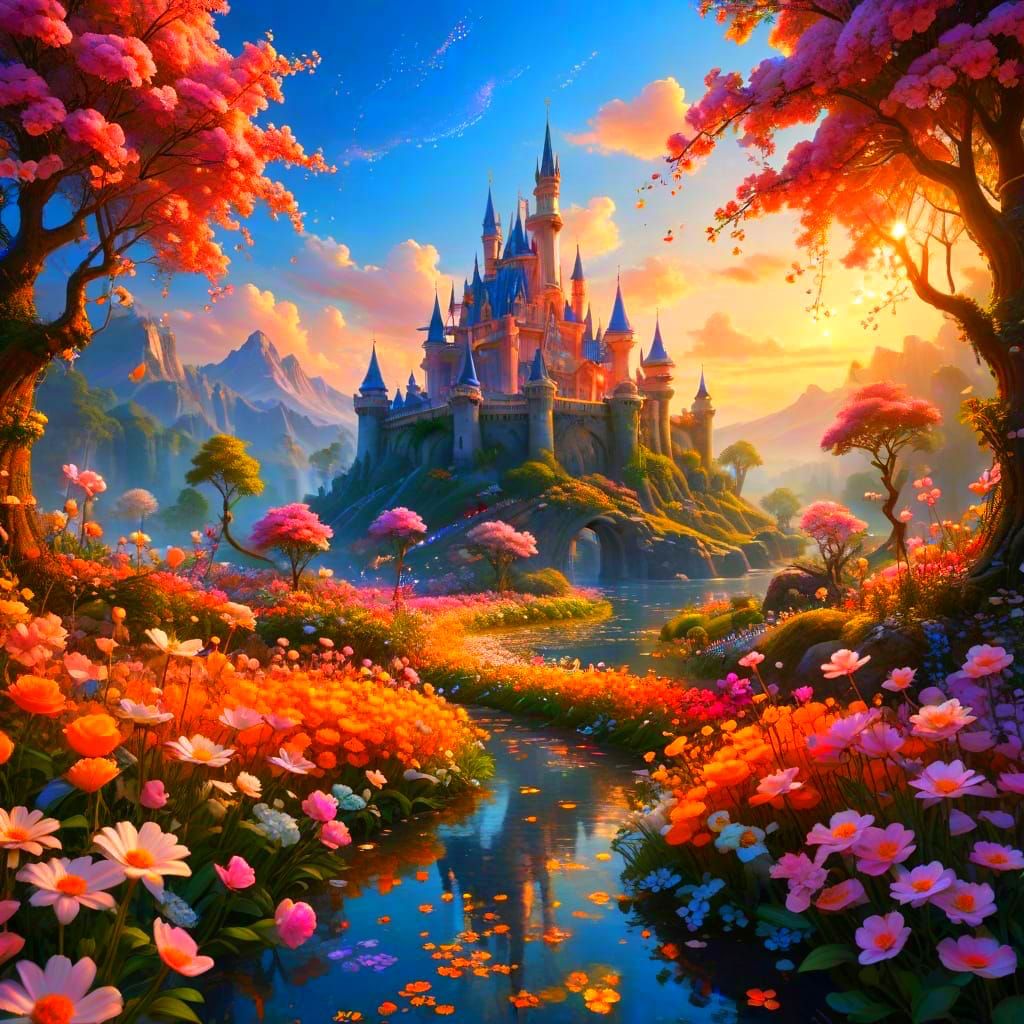 Floral Fantasy Castle in Vibrant Bloom