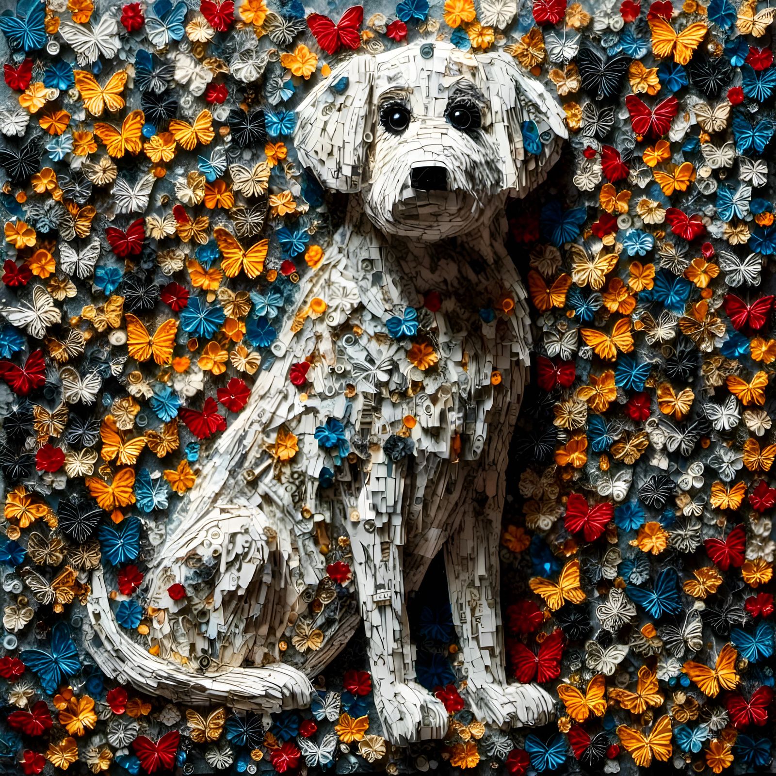 Lego Dog: Realistic 3D Sculpture