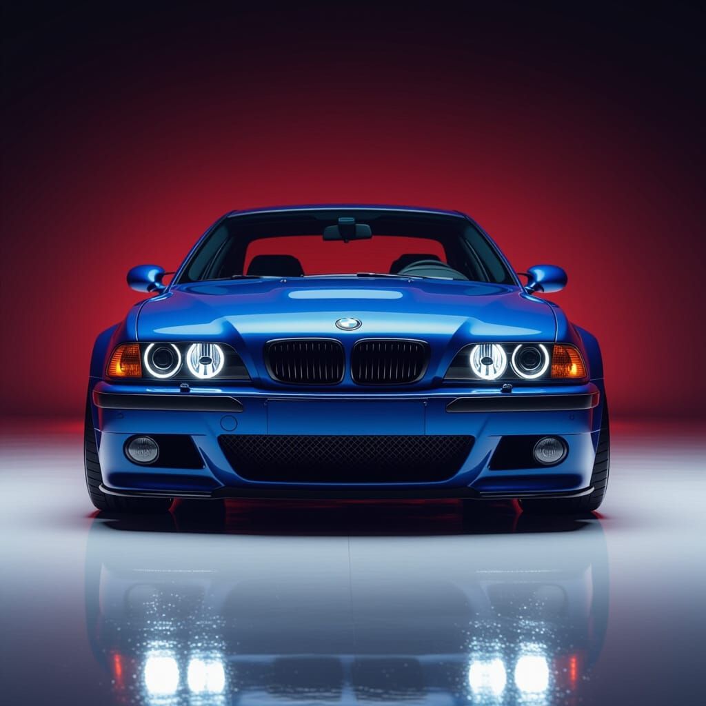 Menacing BMW E39 M5 Front End in Dramatic Lighting