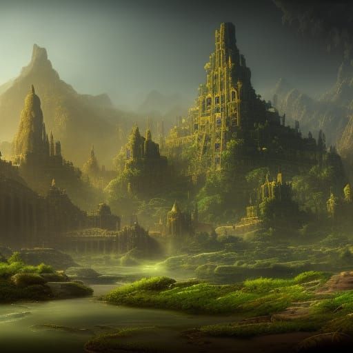 Fantastical Lost City in Deep Color