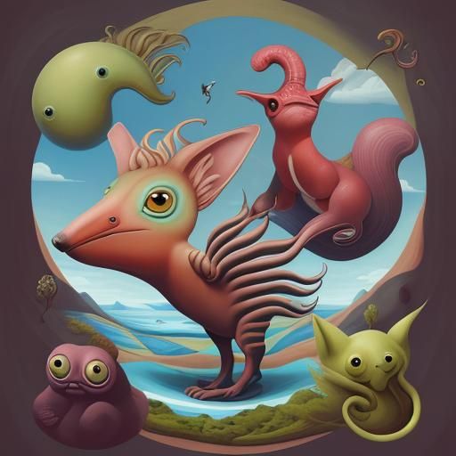 Weird Animals in Surreal Peca Art Style