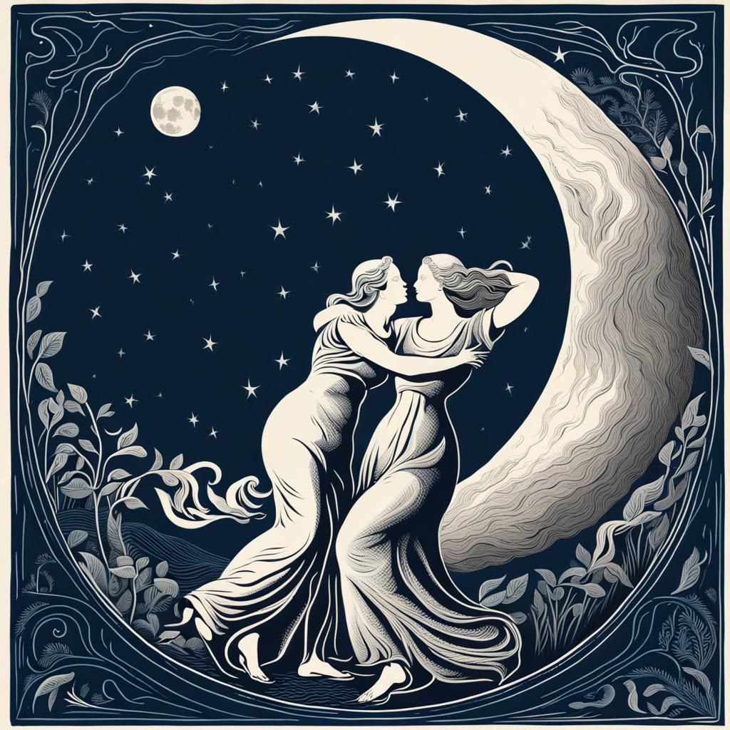 The embrace of Luna and Celeste.