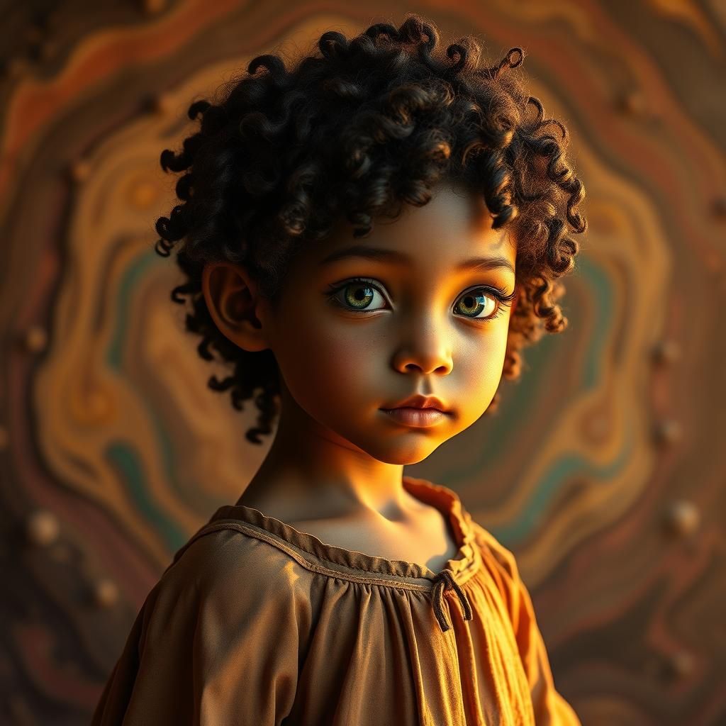 Clay Girl Portrait in Dynamic Concept Art Style