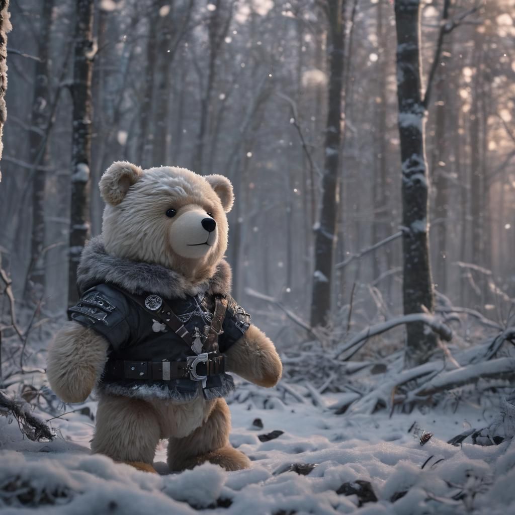 Teddy bear as character Jon Snow