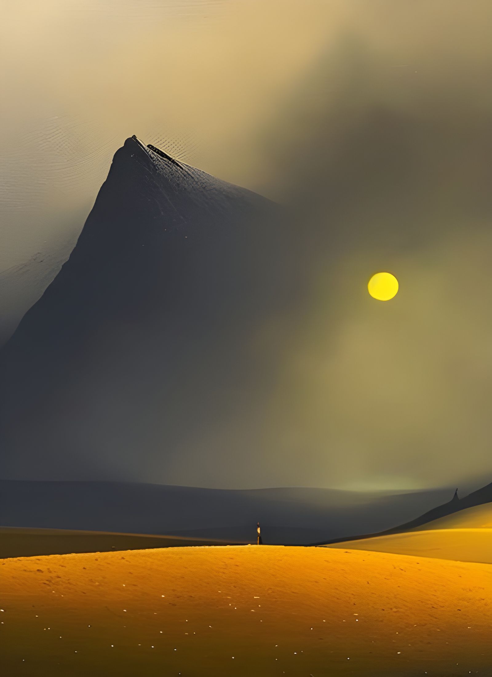 Golden Abstract Nature Painting with Smooth Cycles