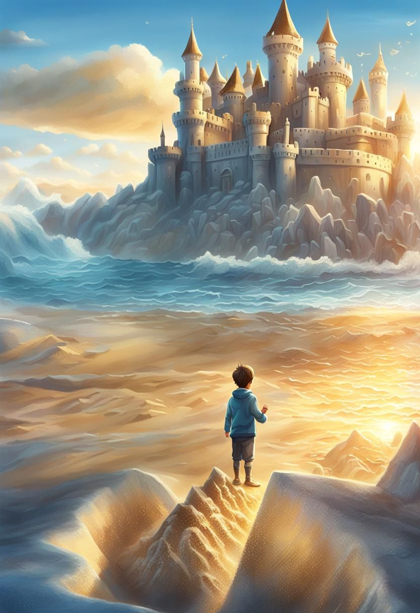 Majestic Sand Castle on a Sunny Beach