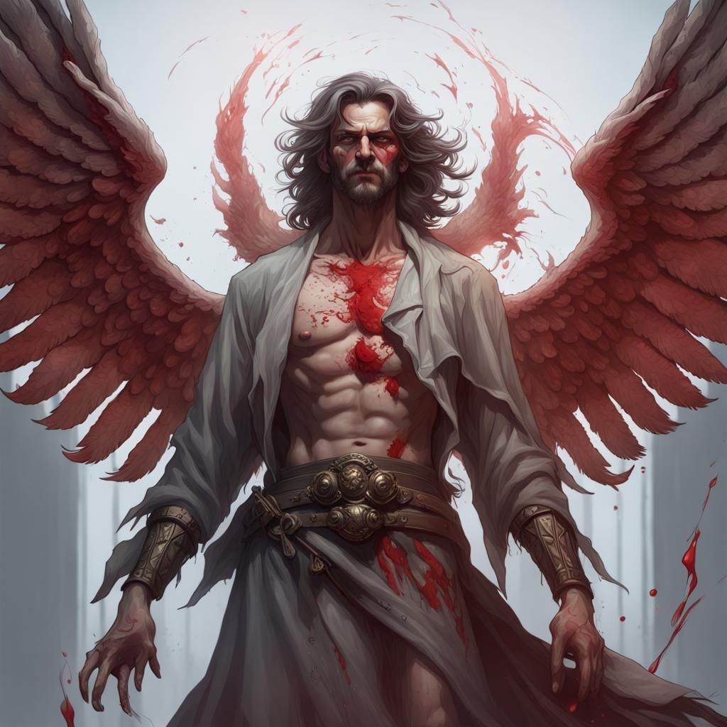 Dark Angel of Death Portrait in Hyperdetailed Style