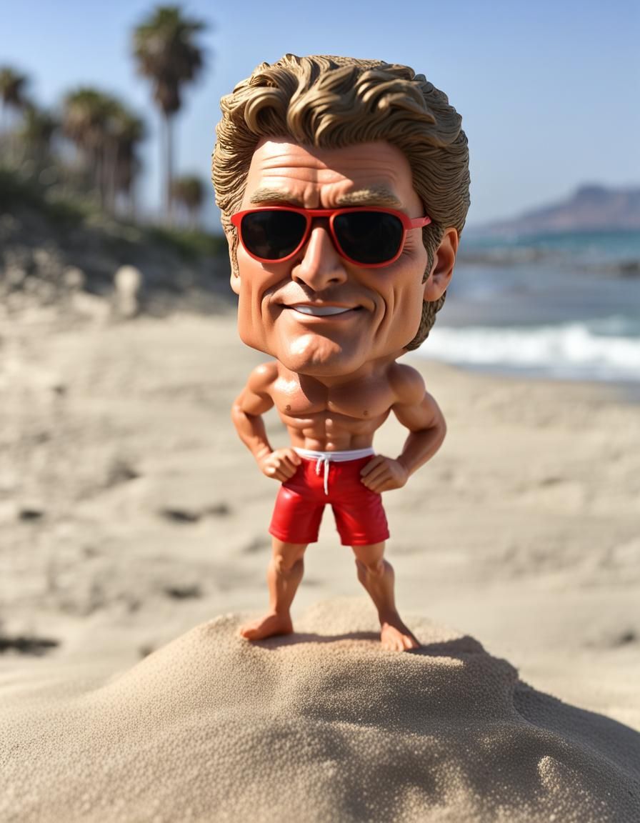 Resin Bobblehead on Baywatch Beach
