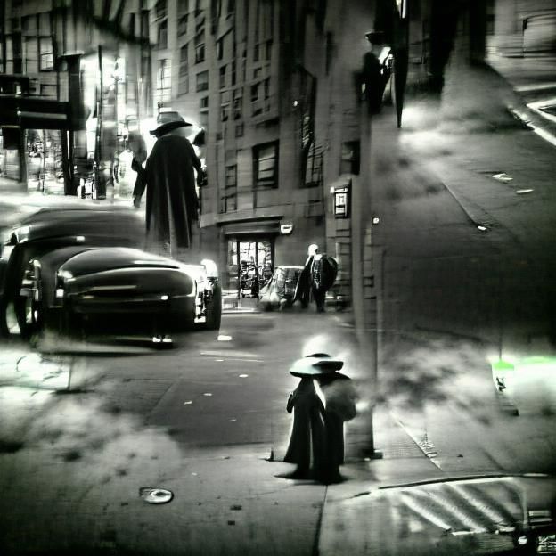 Film Noir New York City Street Scene