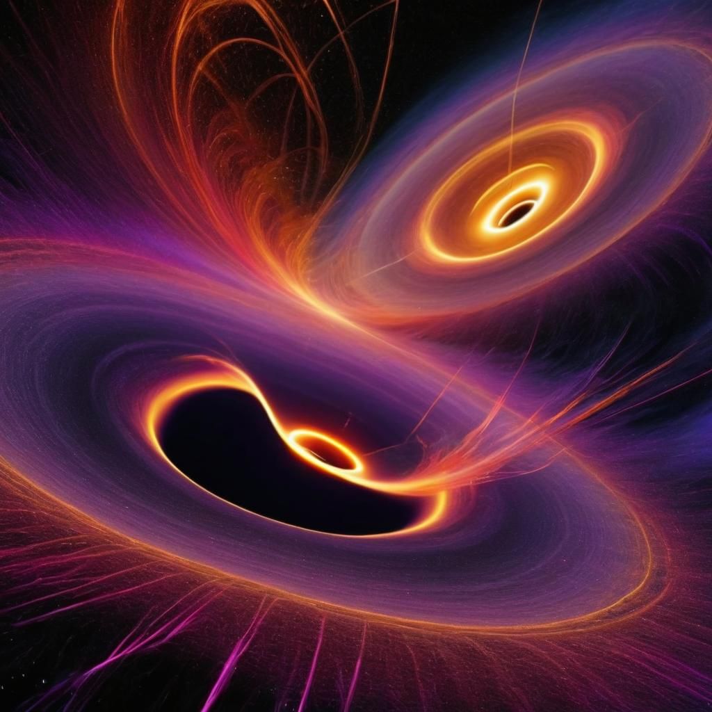 Cosmic Black Hole Collision in Abstract Expressionism