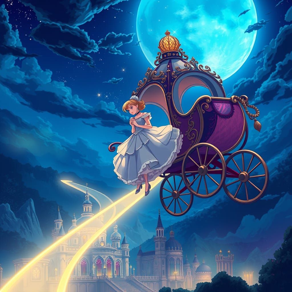 Cinderella's Carriage Ascends: Anime Style Adventure
