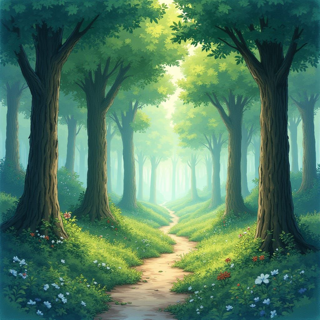 Enchanted Woodland in Dreamlike Style