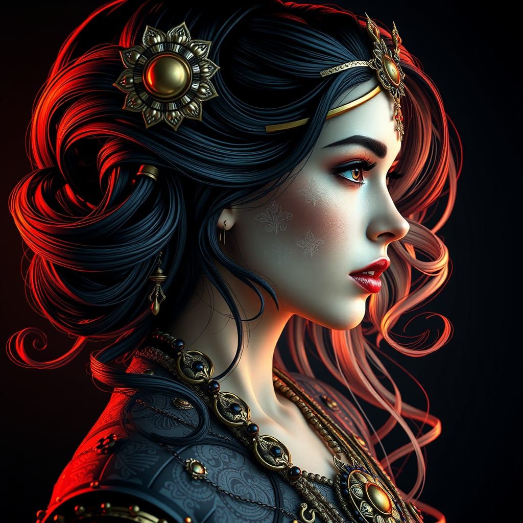 Majestic Woman Portrait in Hyper-Realistic 8K