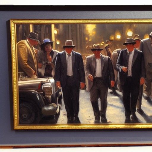 Mafia Scene as Oil Painting