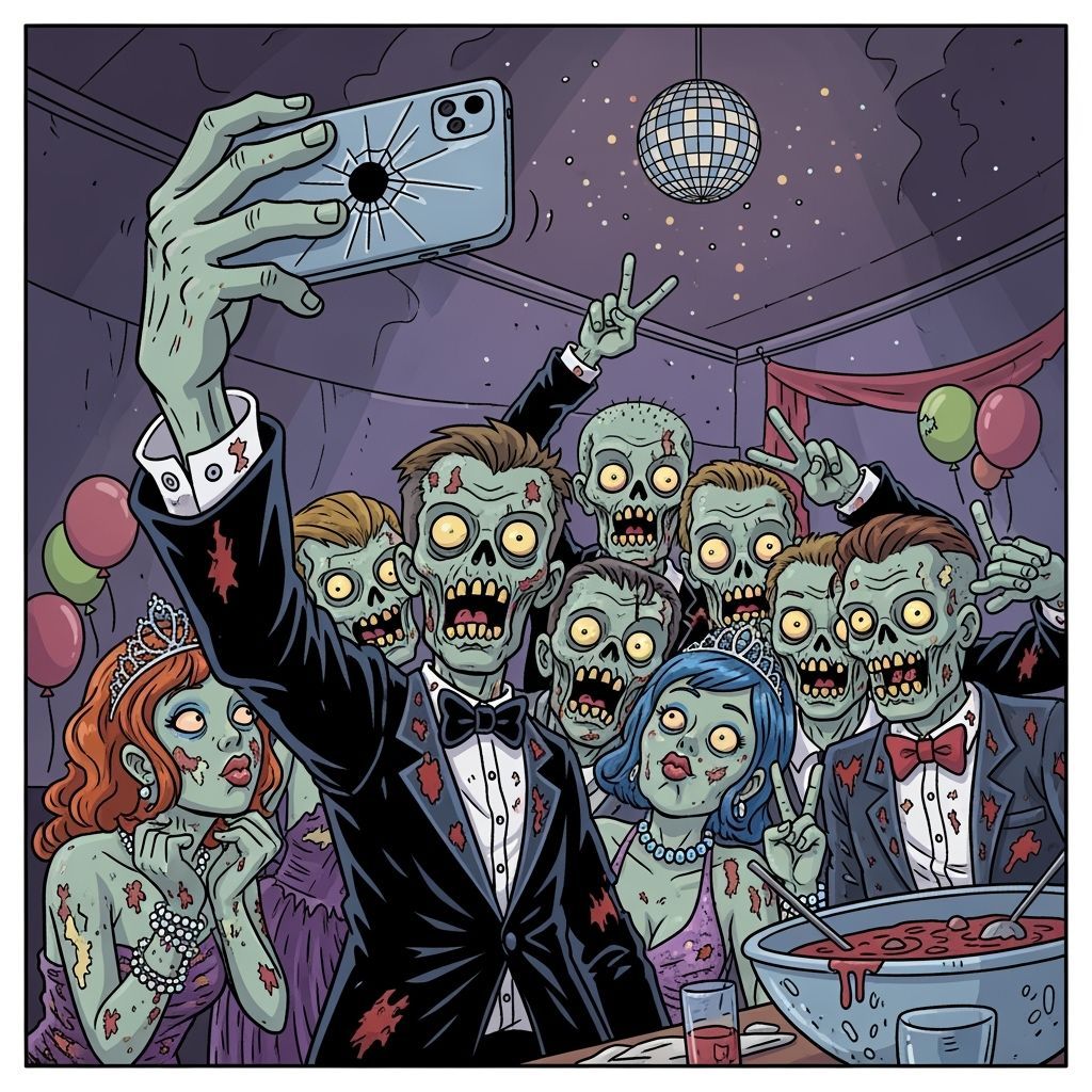 Zombies Strike Silly Poses for Prom Selfies