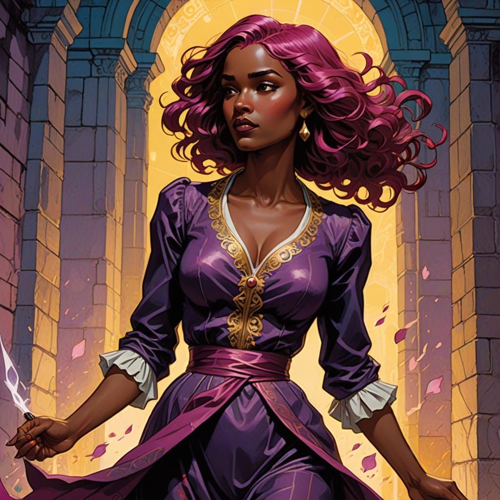 Stylized Graphic Novel Character in Bold Colors