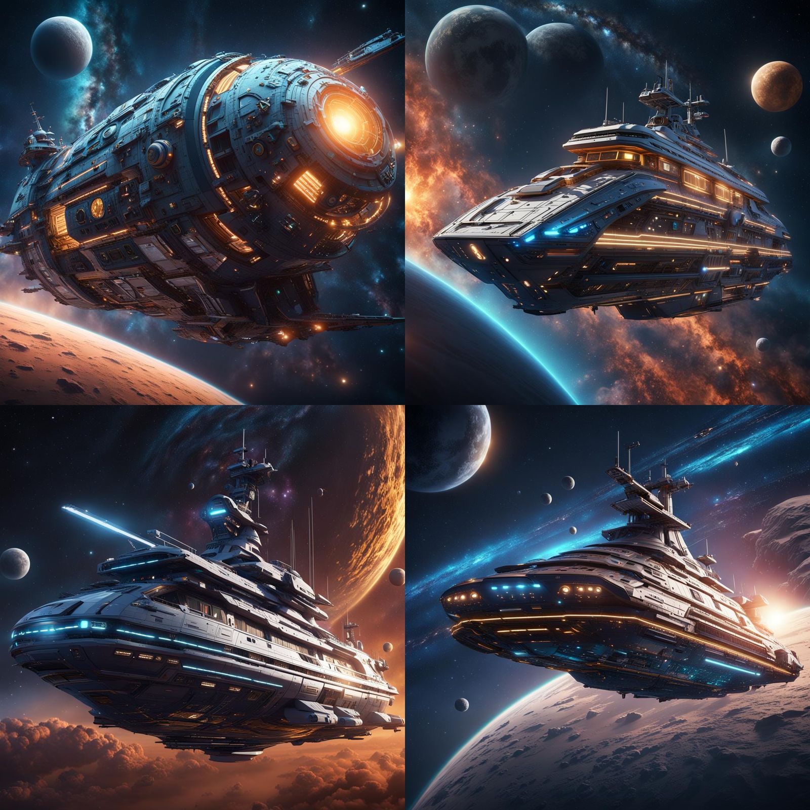 Luxury Space Yacht Sailing Through the Stars