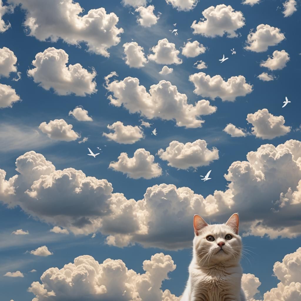 Cloud Cat: Ethereal Feline in the Sky