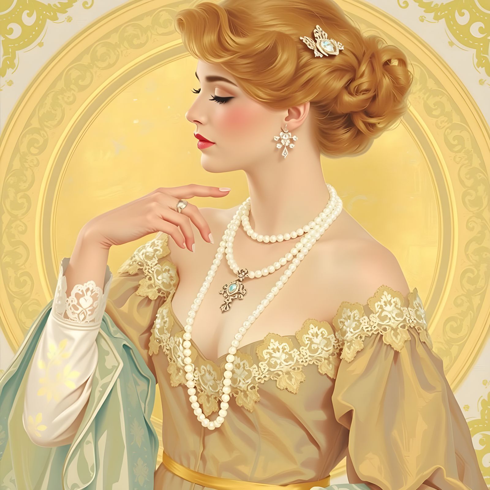 Elegant Lady Portrait Generated by AI