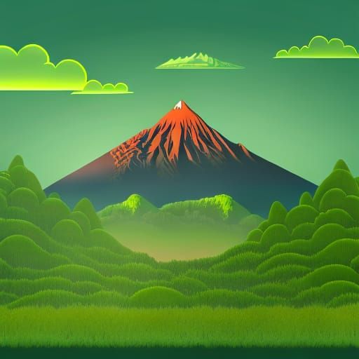 Mystical Cannabis Landscape Logo in Surreal Style