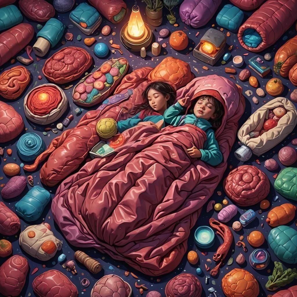 Hyperrealistic Splash Art of Placenta and Autobiography