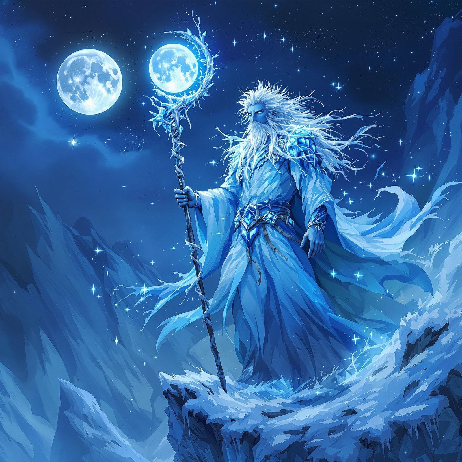 Ice-blue wizard