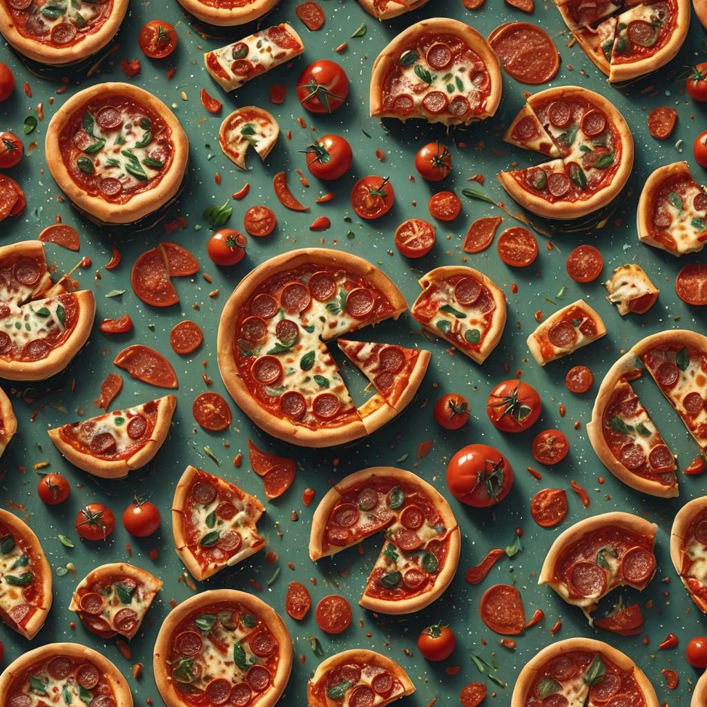 Perfect Chicago Deep Dish Pizza: Hyperrealistic Splash Art