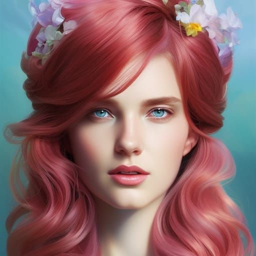 Portrait of Irish Girl with Red Hair
