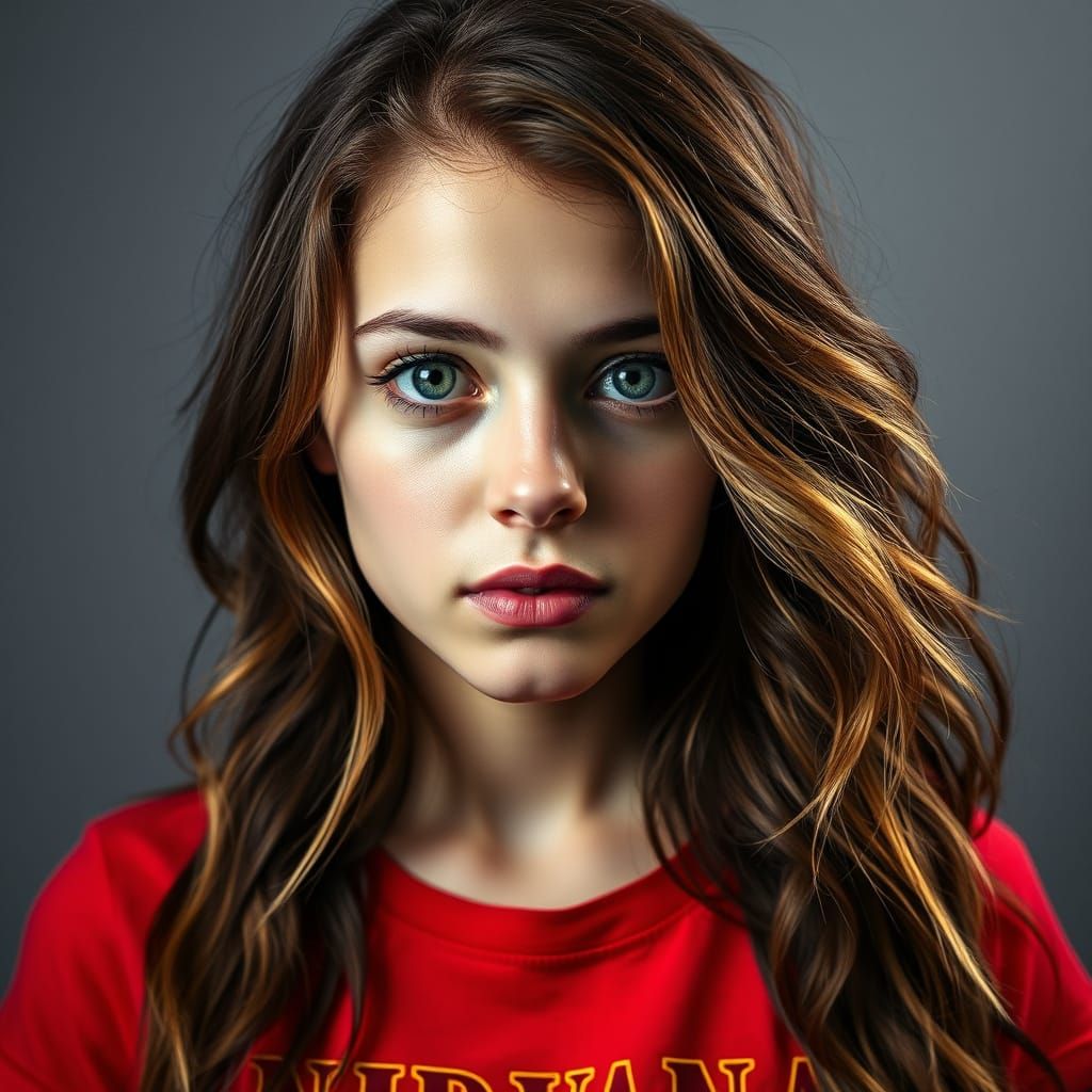 Contemplative Woman with Piercing Eyes, in Photography Paint...