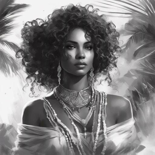 Beautiful Caribbean Girl with Curly Hair