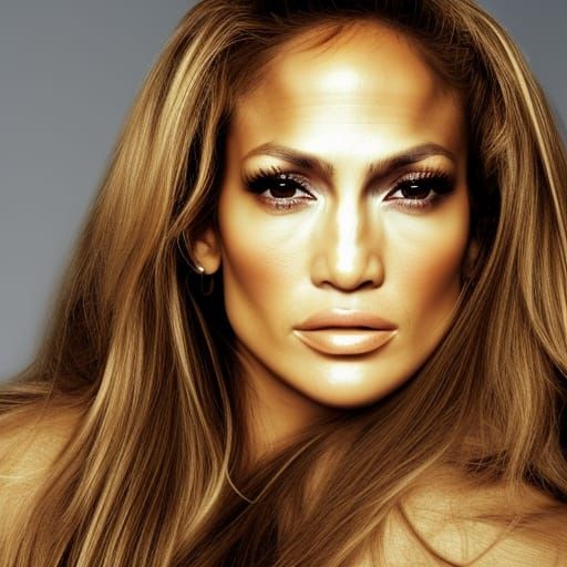 Jennifer Lopez Close-Up Portrait, Professional Studio Qualit...
