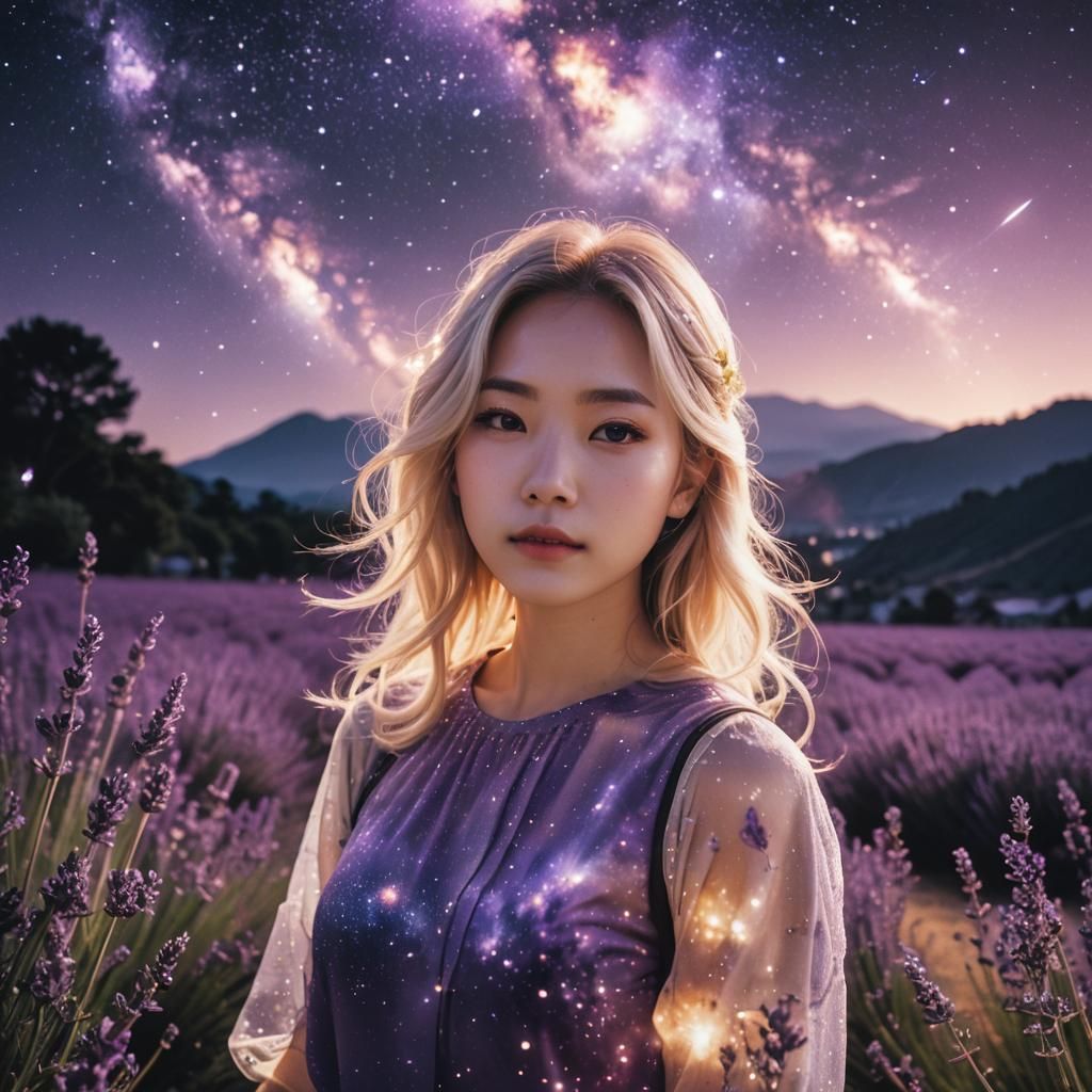 Nebula Girl: Surreal Double Exposure Portrait