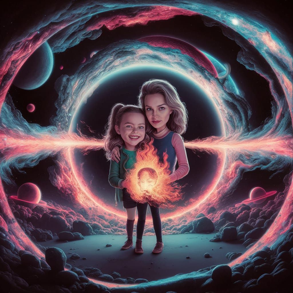 Cosmic Mother and Daughter in Astral Hologram