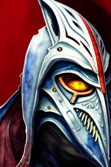 Ezio Auditore with Eldritch Mask in Watercolor