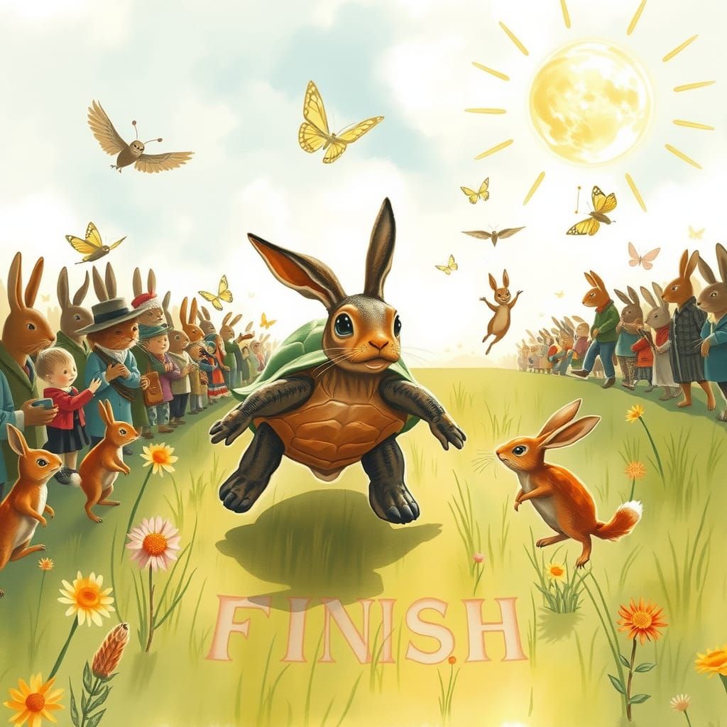 Turtle Wins Race in Beatrix Potter Style