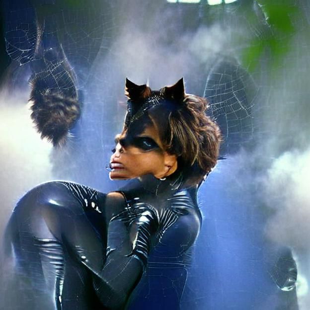Catwoman Digital Art: Agile Superhero in Catsuit