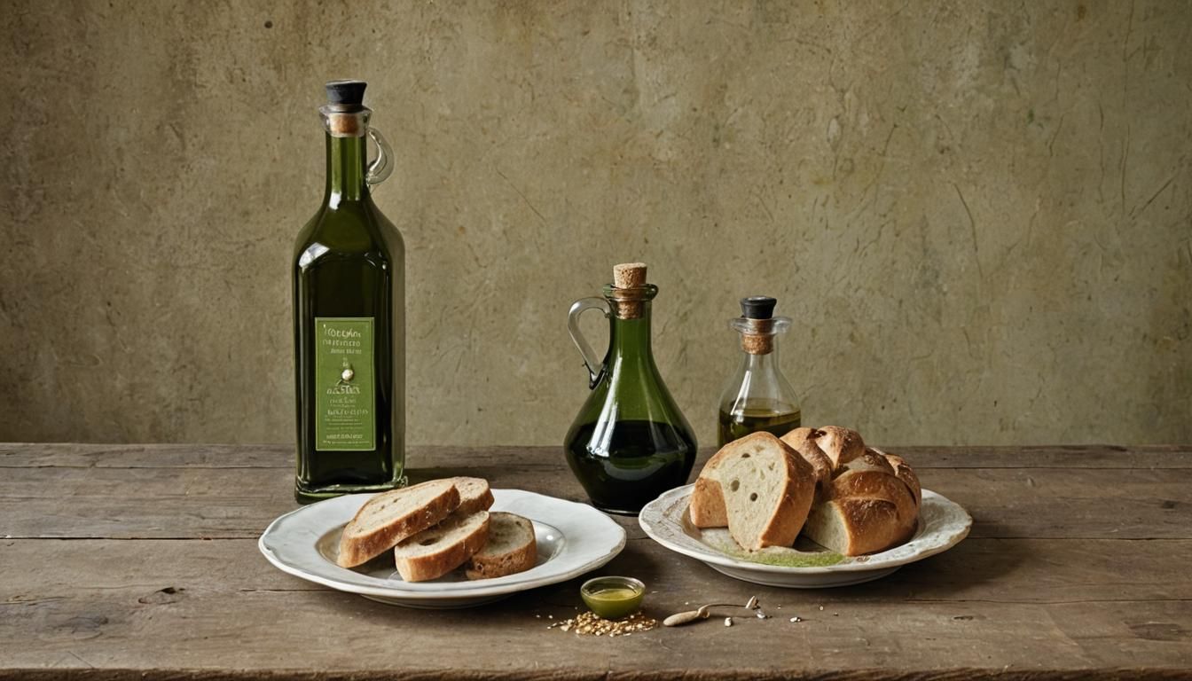Olive Oil Still Life as Detailed Matte Painting