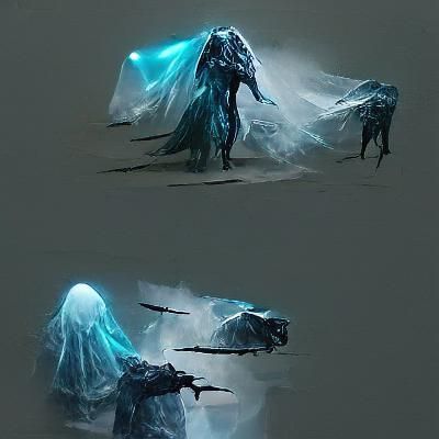 Ethereal Wraith Figure in Spectral Form